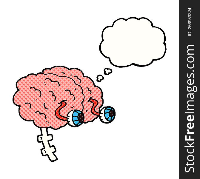 Thought Bubble Cartoon Brain