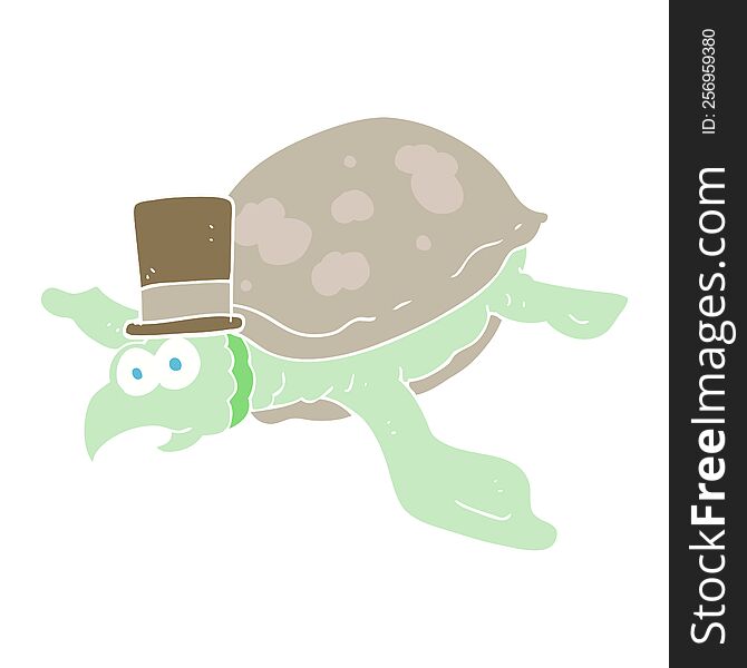 Flat Color Illustration Of A Cartoon Turtle