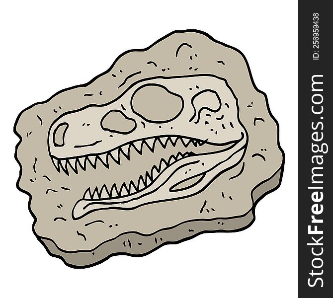 Hand Drawn Doodle Style Cartoon Ancient Fossil