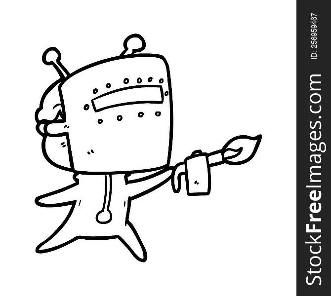 friendly cartoon spaceman welding. friendly cartoon spaceman welding