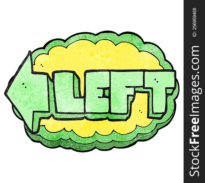 freehand drawn texture cartoon left symbol