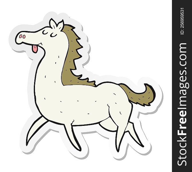 sticker of a cartoon horse
