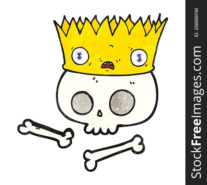 Textured Cartoon Magic Crown On Old Skull
