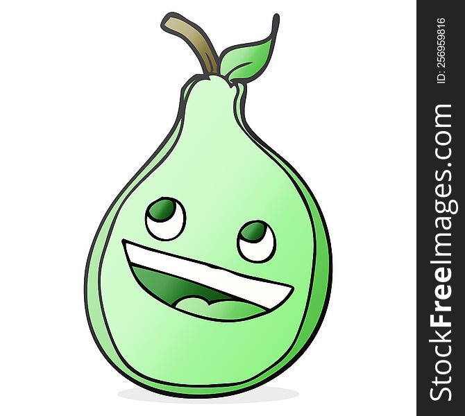 freehand drawn cartoon pear