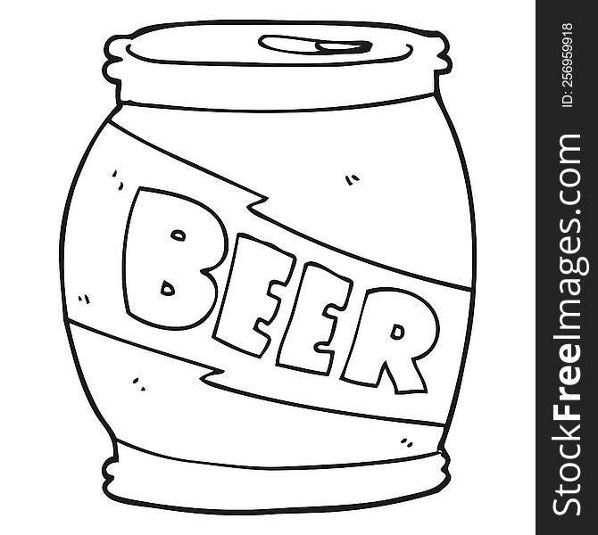 Black And White Cartoon Beer Can