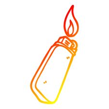 Warm Gradient Line Drawing Cartoon Disposable Lighter Royalty Free Stock Image