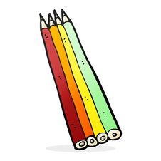 Cartoon Colored Pencils Royalty Free Stock Images Cartoon Colored Pencils Royalty Free Stock Images