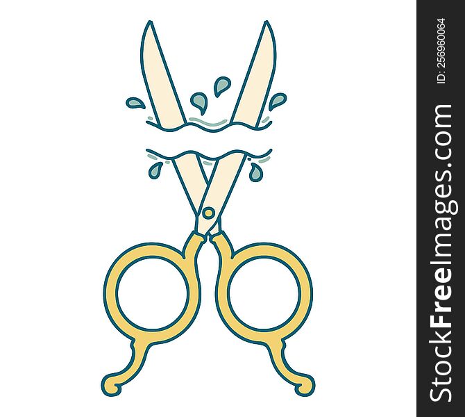 Tattoo Style Icon Of Barber Scissors
