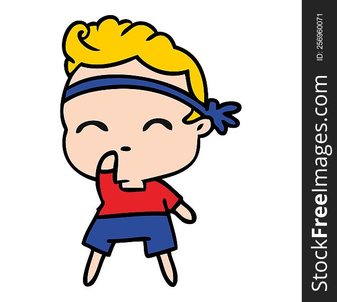 Cartoon Of Kawaii Cute Fitness Boy