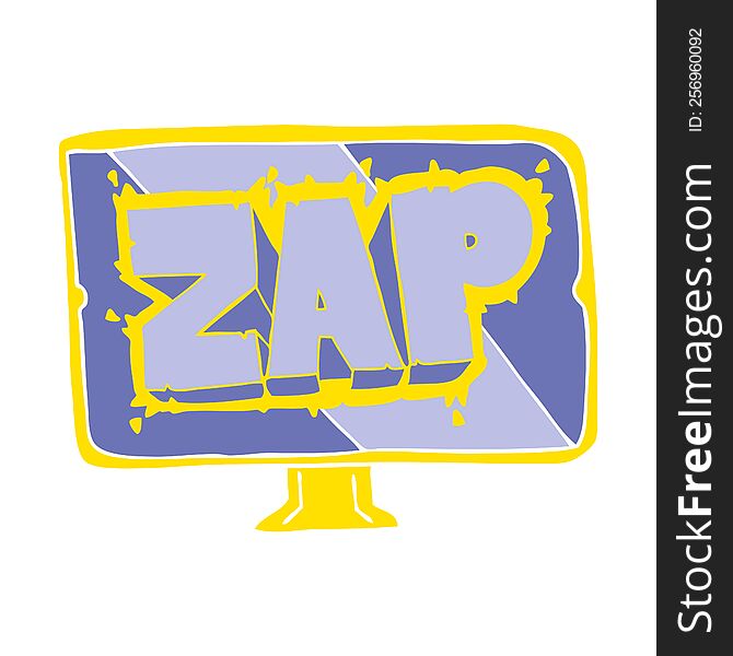 flat color illustration of zap screen. flat color illustration of zap screen