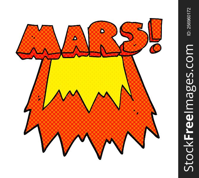 freehand drawn cartoon Mars text symbol