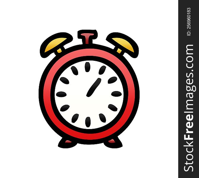 Gradient Shaded Cartoon Alarm Clock