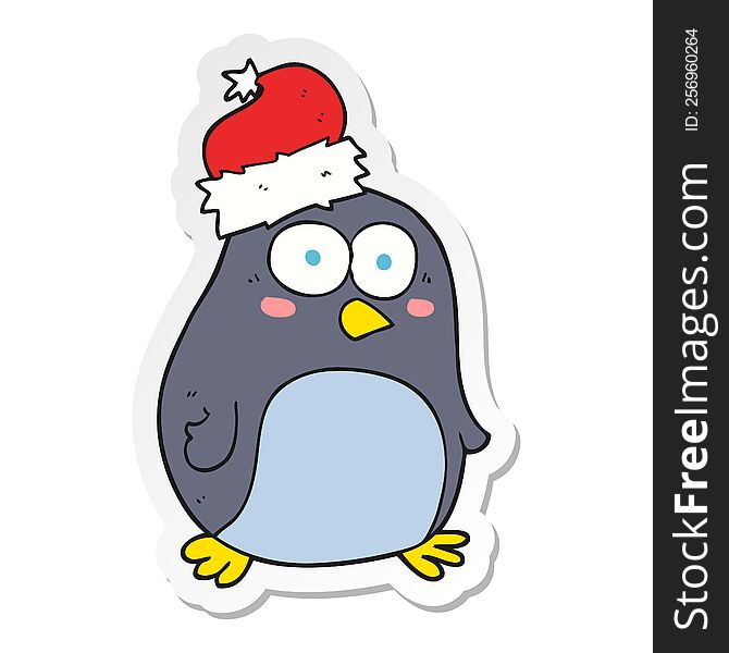 Sticker Of A Cartoon Penguin