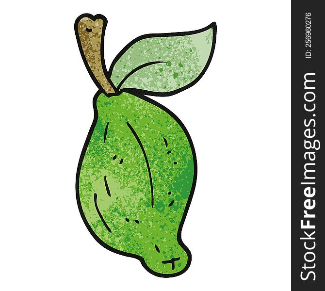 cartoon doodle lime fruit