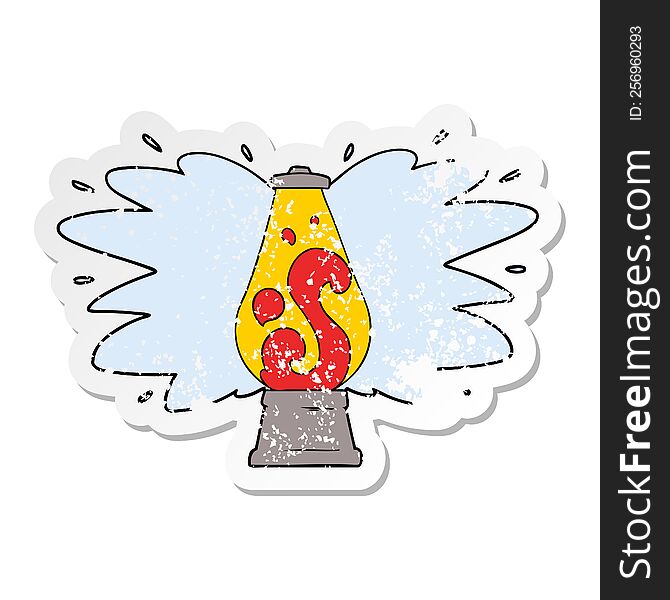 distressed sticker of a cartoon retro lava lamp