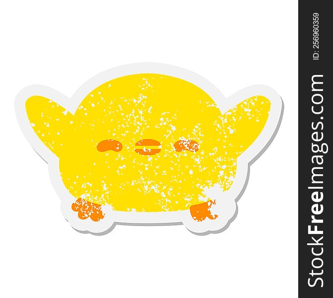 cute cartoon baby bird grunge sticker