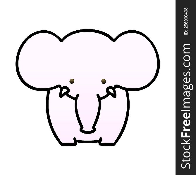 Quirky Gradient Shaded Cartoon Elephant