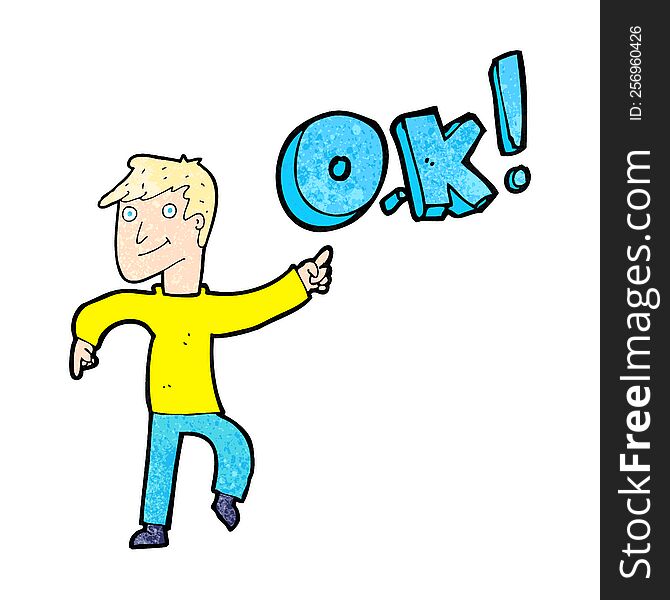 cartoon man thinking OK