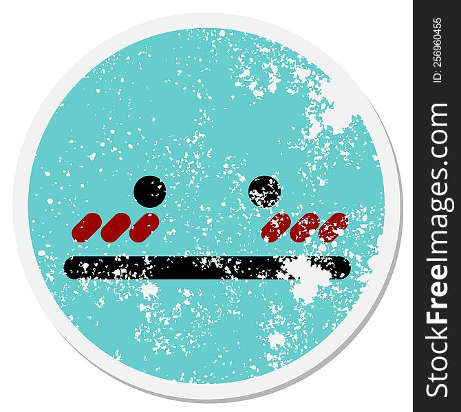 Embarrassed And Confused Face Circular Sticker