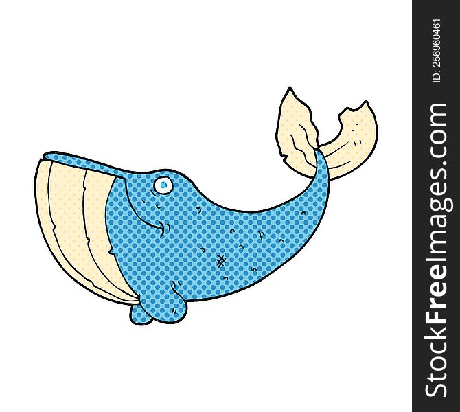 freehand drawn cartoon whale