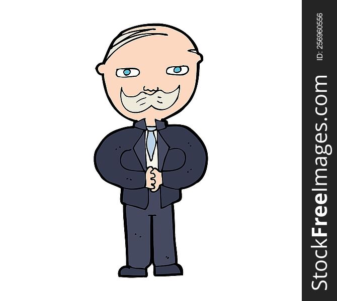 cartoon old man with mustache