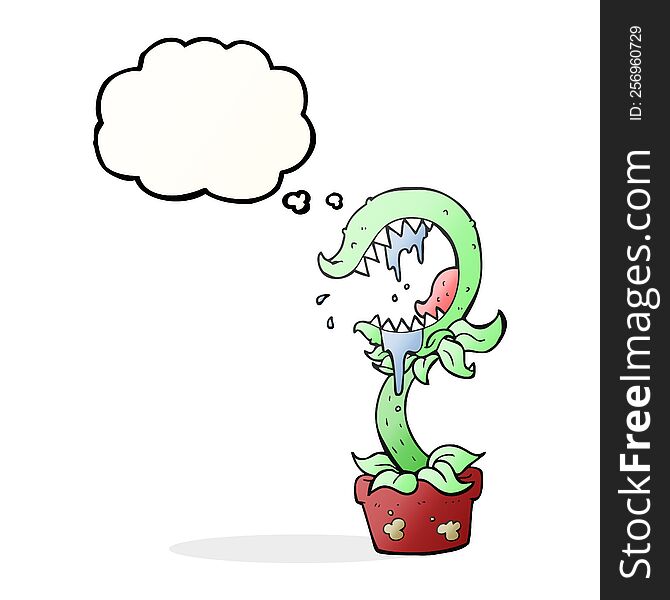 Thought Bubble Cartoon Carnivorous Plant