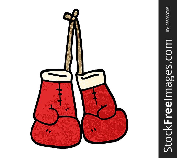 Grunge Textured Illustration Cartoon Boxing Gloves