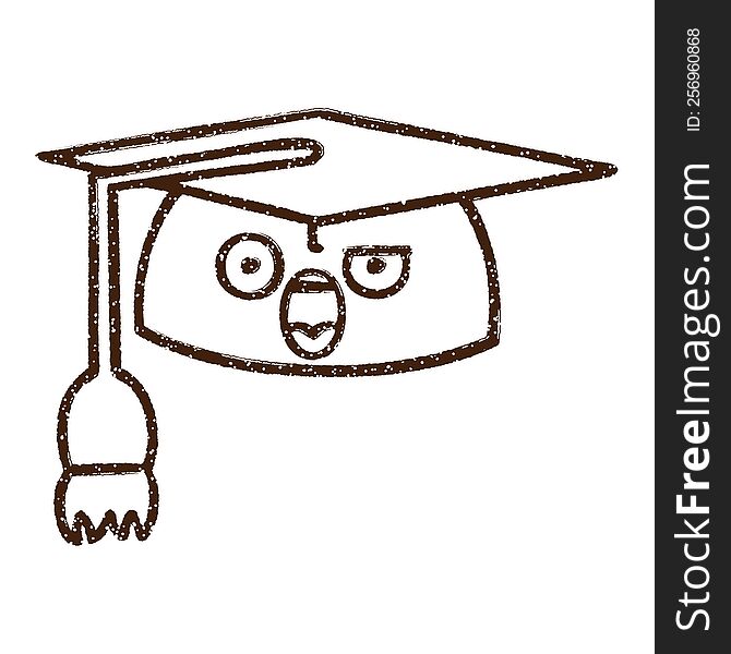 Graduation Cap Charcoal Drawing