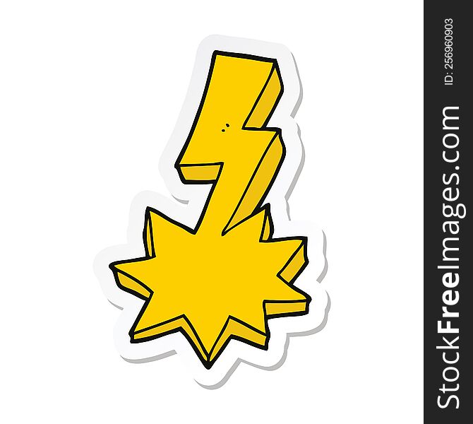 sticker of a cartoon lightning strike