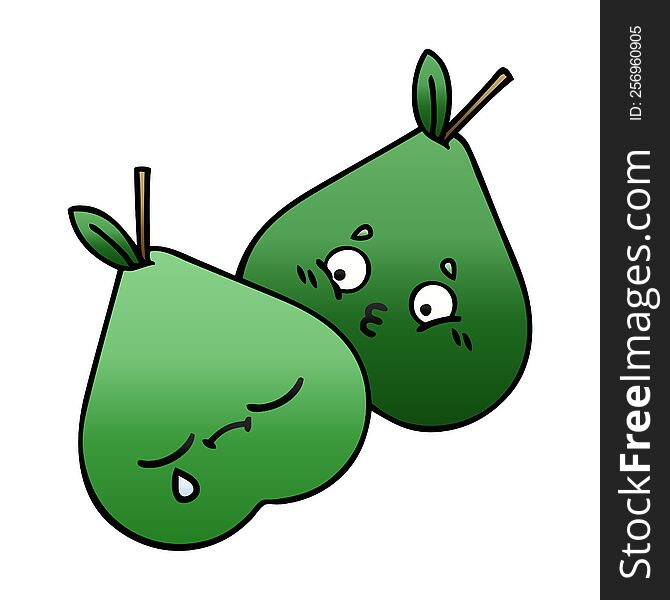 Gradient Shaded Cartoon Pears