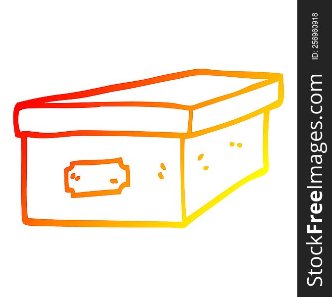 Warm Gradient Line Drawing Cartoon Filing Box