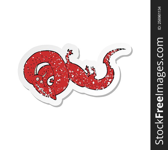 retro distressed sticker of a cartoon chinese dragon