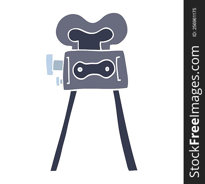 flat color illustration cartoon film camera