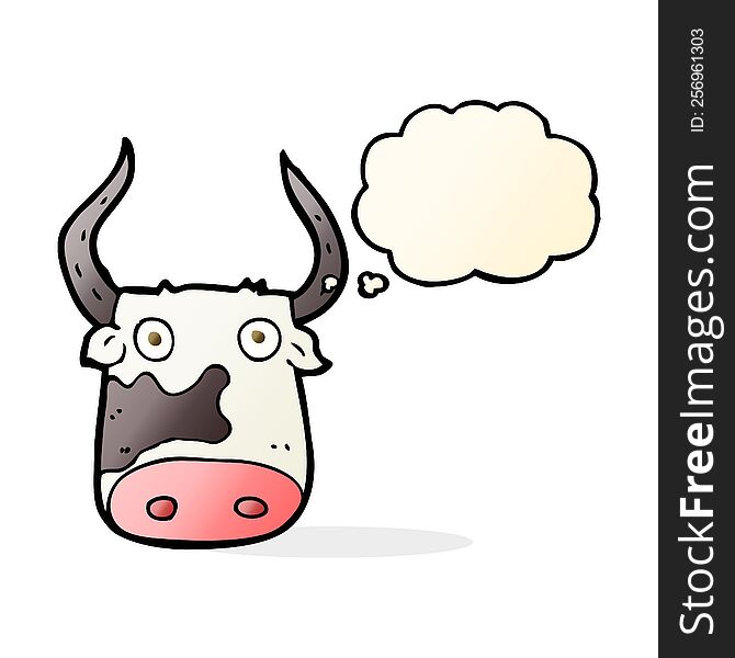 Cartoon Cow With Thought Bubble