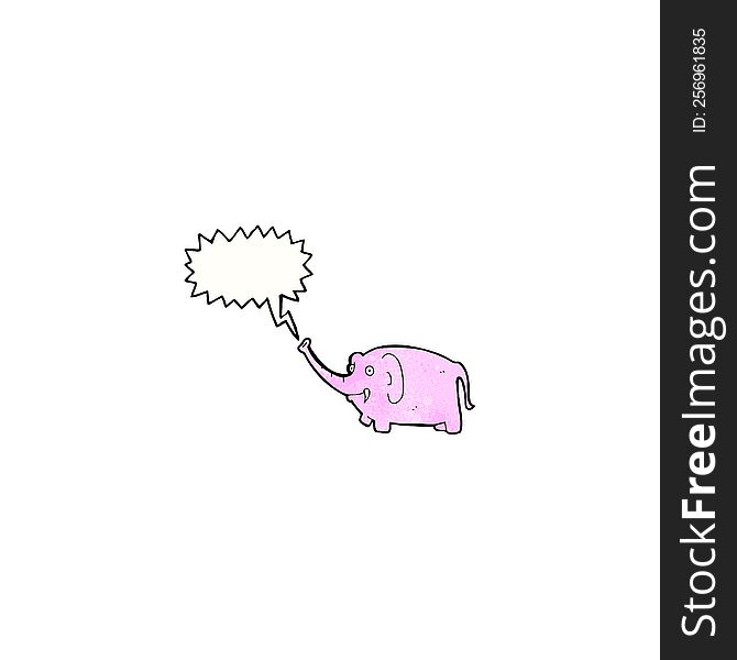 Cartoon Pink Elephant Trumpeting