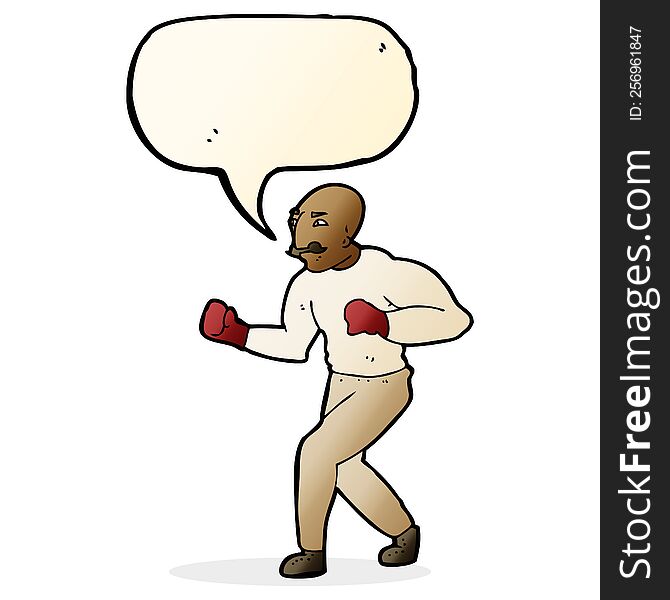 cartoon boxer with speech bubble
