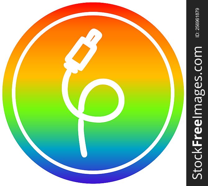 Electrical Plug Circular In Rainbow Spectrum