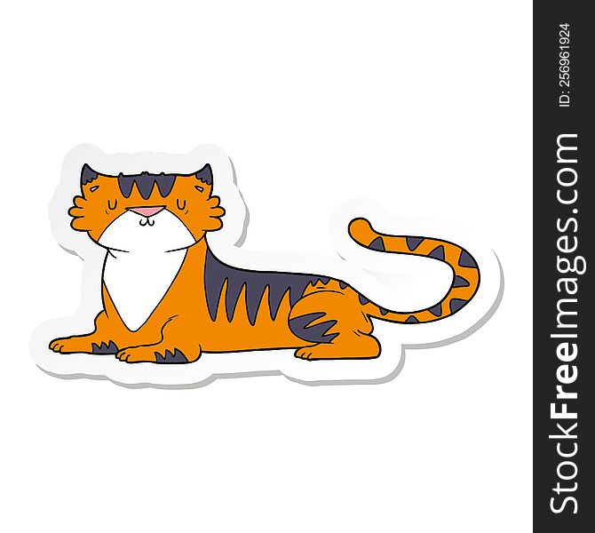 sticker of a cartoon tiger