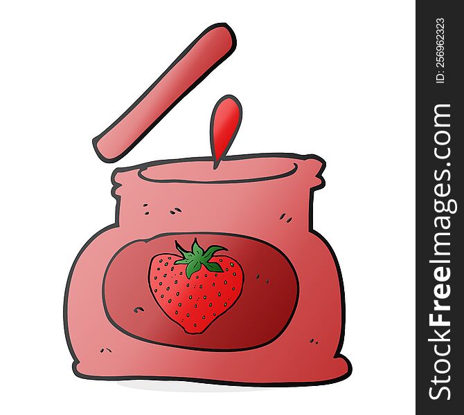 freehand drawn cartoon popping jar of jam