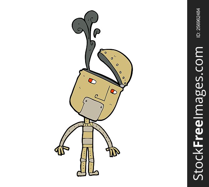 Cartoon Robot With Open Head