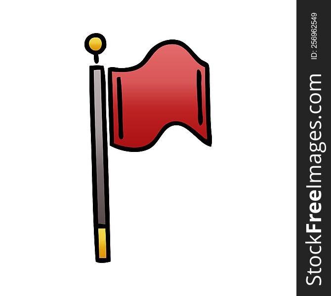 Gradient Shaded Cartoon Red Flag