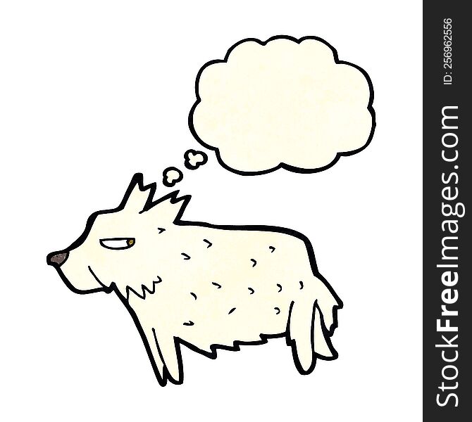 Cartoon Terrier With Thought Bubble