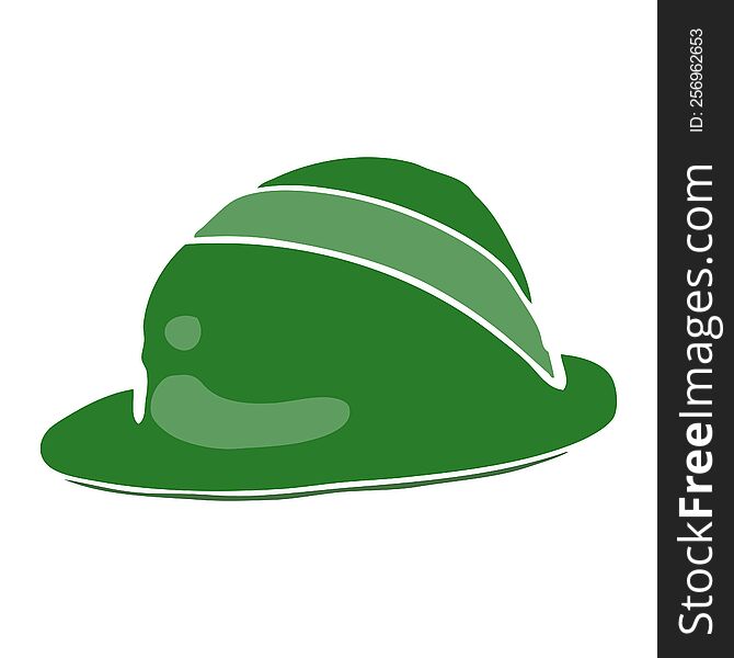 flat color style cartoon bowler hat