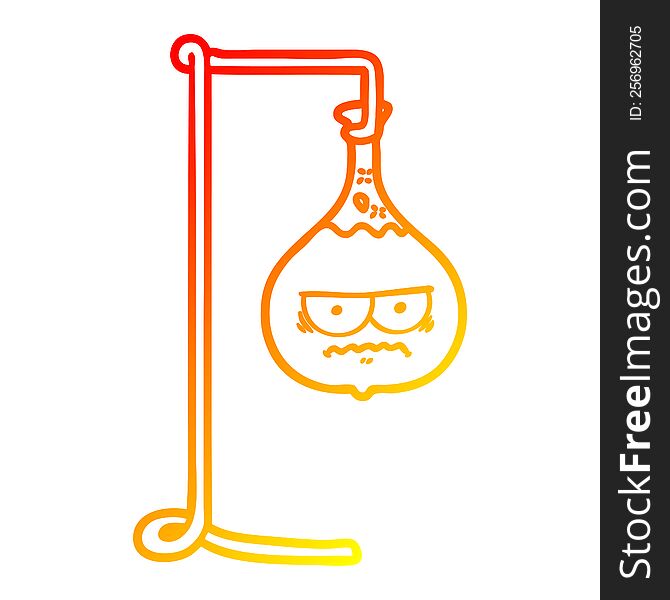 Warm Gradient Line Drawing Angry Cartoon Science Experiment