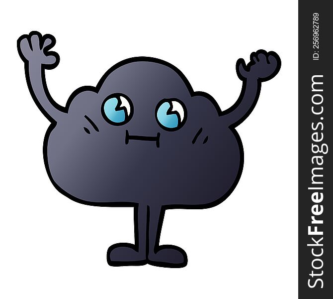 cartoon doodle dark cloud character