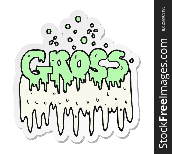 Sticker Of A Cartoon Gross Symbol
