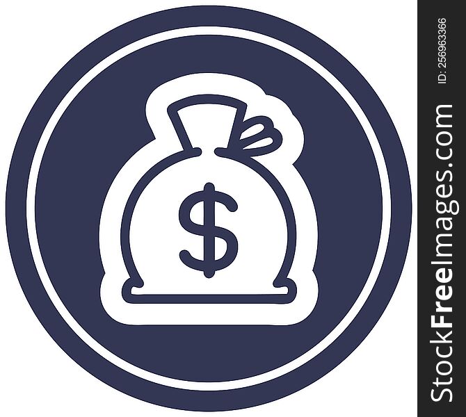 sack of money circular icon