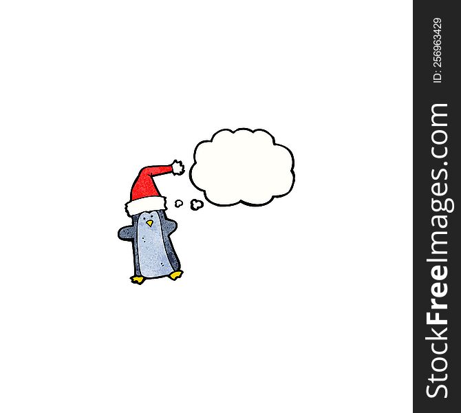 Cartoon Penguin With Thought Bubble