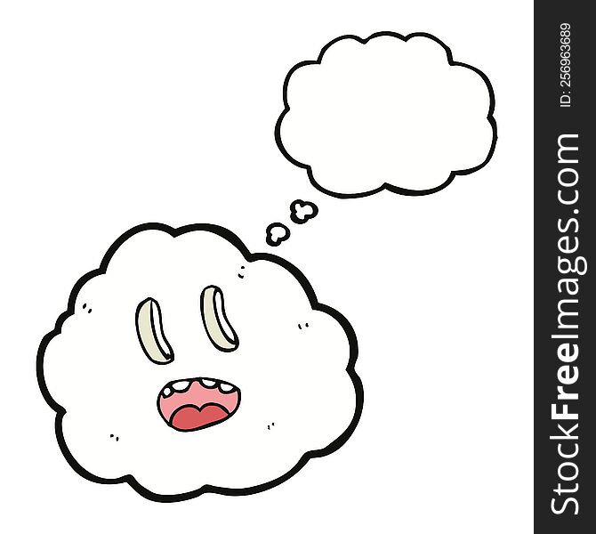 Cartoon Spooky Cloud With Thought Bubble