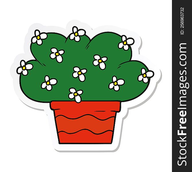 Sticker Of A Cartoon Plant